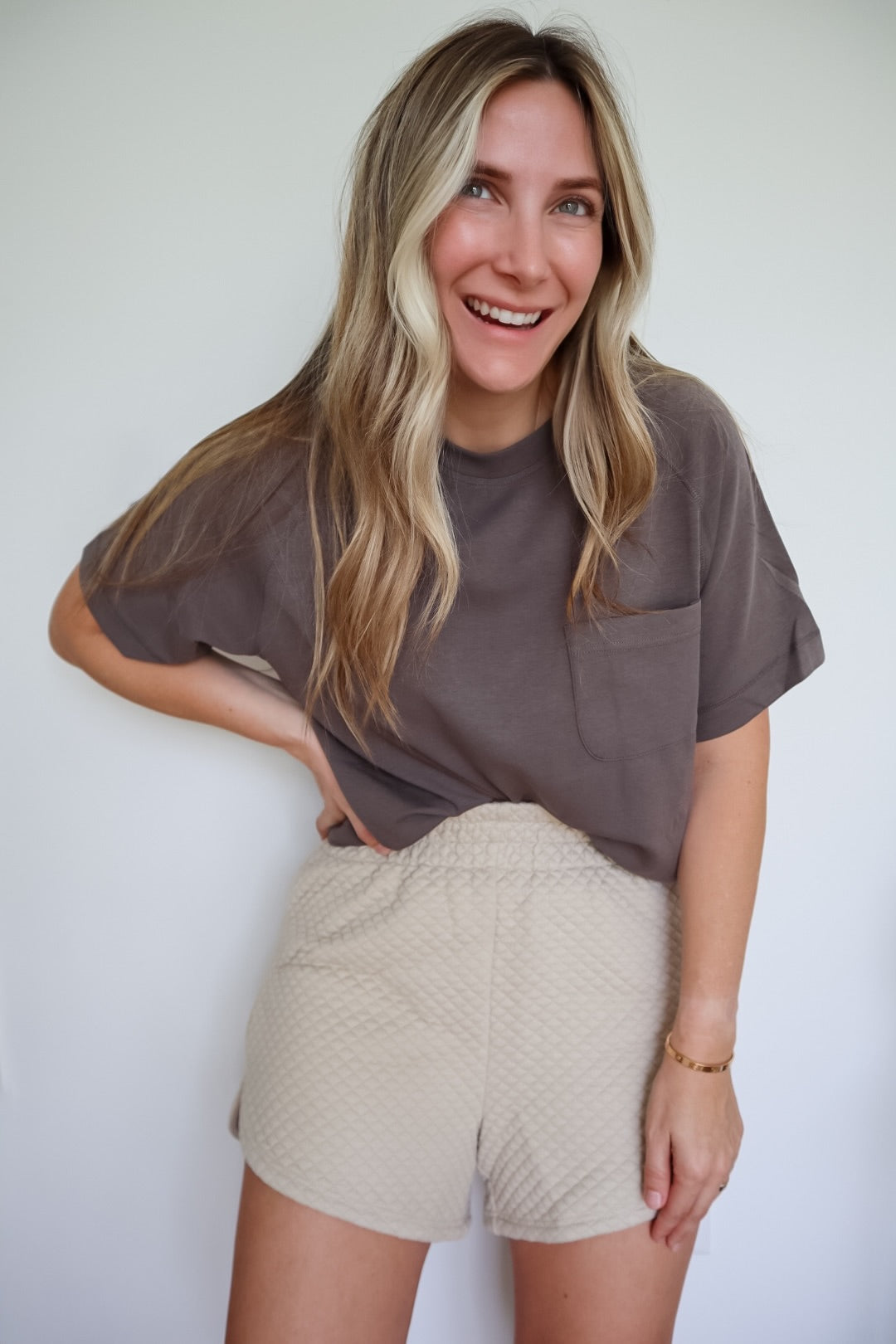 No longer available] Quilted Flare Bell Shorts